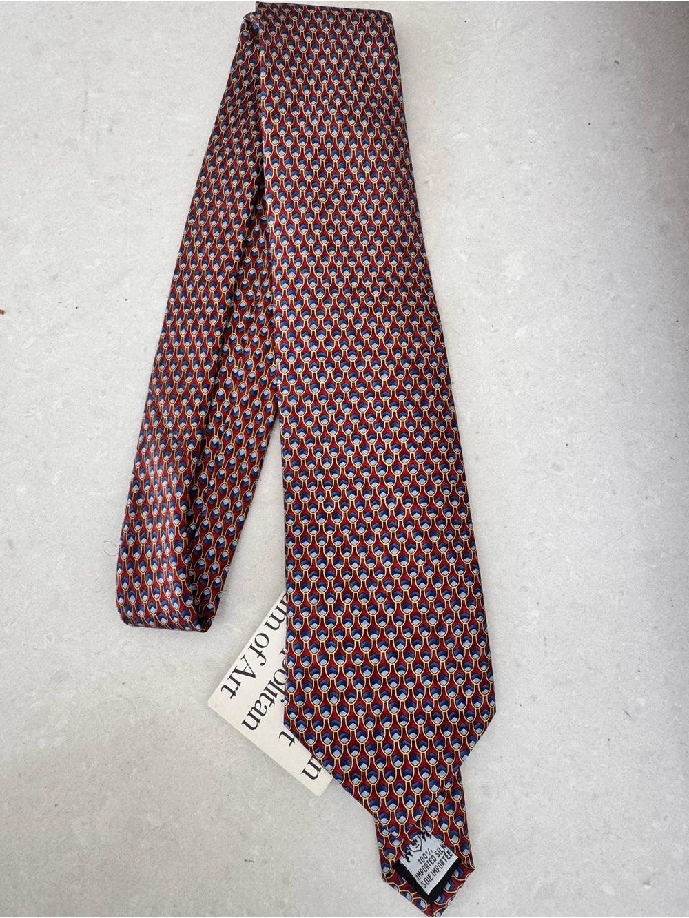 Men's Patterned pure Silk Tie. Nwt. Metropolitan museum of art